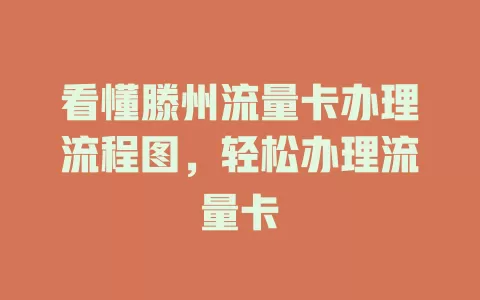 看懂滕州流量卡办理流程图，轻松办理流量卡