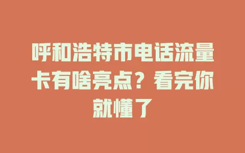 呼和浩特市电话流量卡有啥亮点？看完你就懂了