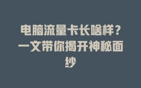 电脑流量卡长啥样？一文带你揭开神秘面纱