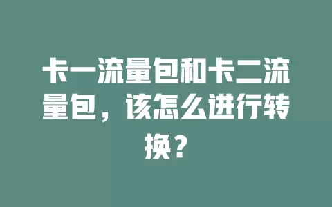 卡一流量包和卡二流量包，该怎么进行转换？