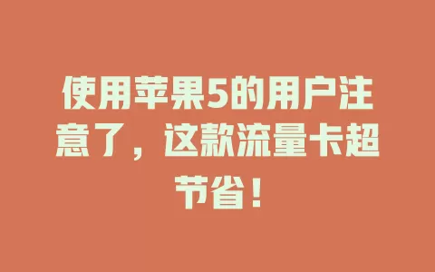 使用苹果5的用户注意了，这款流量卡超节省！