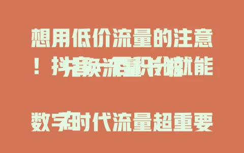 想用低价流量的注意！抖音一百积分就能兑换流量卡啦

在数字时代流量超重要，高额流量费压力大？别急！抖音推出超划算活动，一百积分就能兑换流量卡，畅享海量流量，网络超流畅，常刷抖音的用它超省钱，快抓住机会！