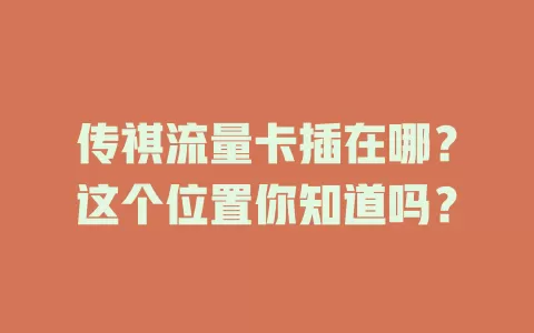 传祺流量卡插在哪？这个位置你知道吗？