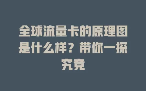 全球流量卡的原理图是什么样？带你一探究竟