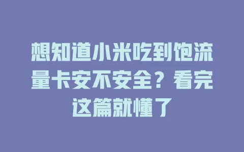 想知道小米吃到饱流量卡安不安全？看完这篇就懂了