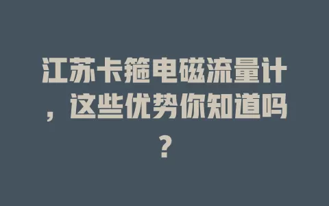 江苏卡箍电磁流量计，这些优势你知道吗？