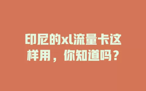 印尼的xl流量卡这样用，你知道吗？