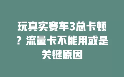 玩真实赛车3总卡顿？流量卡不能用或是关键原因