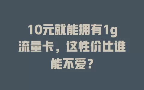 10元就能拥有1g流量卡，这性价比谁能不爱？