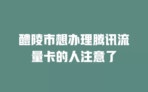 醴陵市想办理腾讯流量卡的人注意了