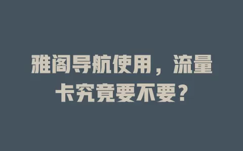 雅阁导航使用，流量卡究竟要不要？