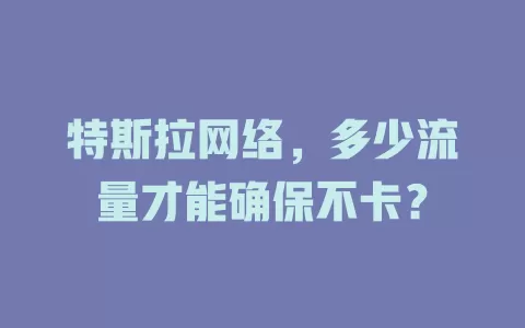 特斯拉网络，多少流量才能确保不卡？