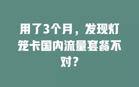 用了3个月，发现灯笼卡国内流量套餐不对？