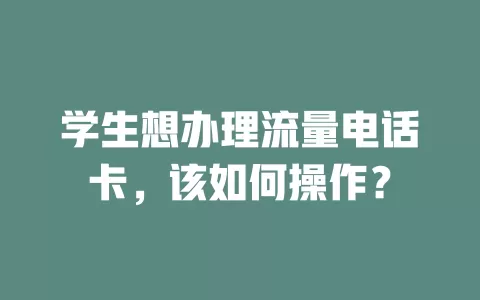 学生想办理流量电话卡，该如何操作？