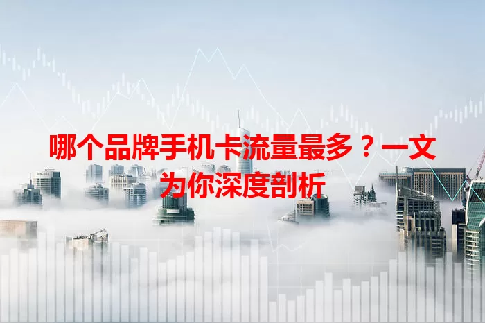 哪个品牌手机卡流量最多？一文为你深度剖析