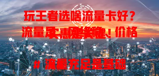 玩王者选啥流量卡好？流量足、网络稳、价格实惠是关键！

### 流量充足是基础
玩王者流量消耗快，每月 100GB 以上才合适，连续玩几天也不愁流量。

### 网络稳定是关键
网络不稳技术白搭，优质流量卡减少延迟卡顿，团战时刻精准操作。

### 价格实惠很重要
长期玩王者，选性价比高的流量卡，几十元享大量流量和稳定网络。

总之，综合考量选适合的流量卡，就能在王者世界尽情驰骋！