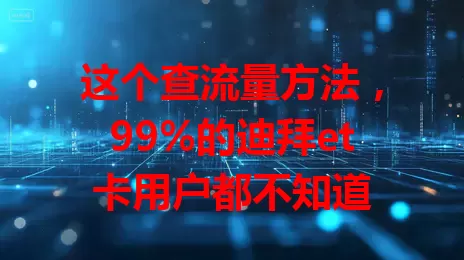 这个查流量方法，99%的迪拜et卡用户都不知道