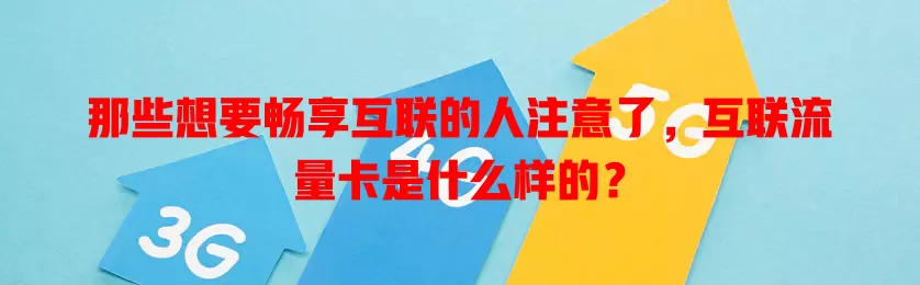 那些想要畅享互联的人注意了，互联流量卡是什么样的？