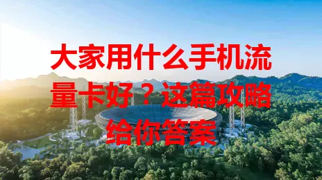 大家用什么手机流量卡好？这篇攻略给你答案