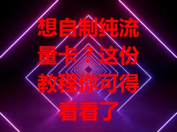 想自制纯流量卡？这份教程你可得看看了