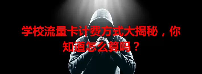 学校流量卡计费方式大揭秘，你知道怎么算吗？