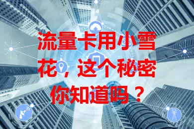 流量卡用小雪花，这个秘密你知道吗？