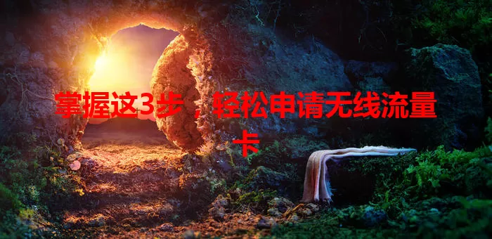 掌握这3步，轻松申请无线流量卡