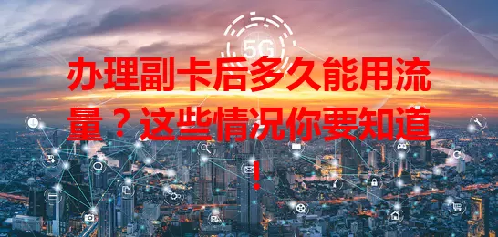 办理副卡后多久能用流量？这些情况你要知道！