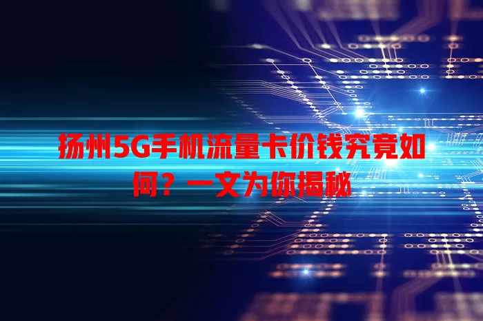 扬州5G手机流量卡价钱究竟如何？一文为你揭秘