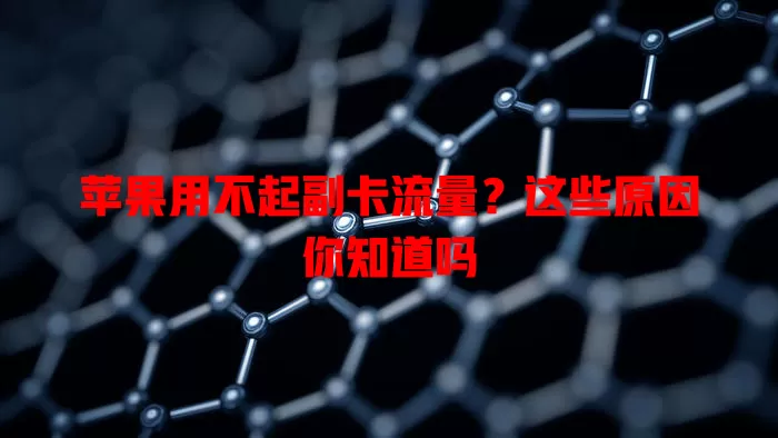 苹果用不起副卡流量？这些原因你知道吗