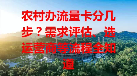 农村办流量卡分几步？需求评估、选运营商等流程全知道