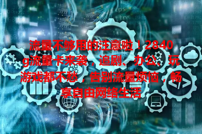 流量不够用的注意啦！2840g流量卡来袭，追剧、办公、玩游戏都不愁，告别流量烦恼，畅享自由网络生活