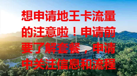 想申请地王卡流量的注意啦！申请前要了解套餐，申请中关注信息和流程，申请后合理利用流量，掌握这些要点，地王卡流量才能为生活工作带来便利，让你畅行数字世界！