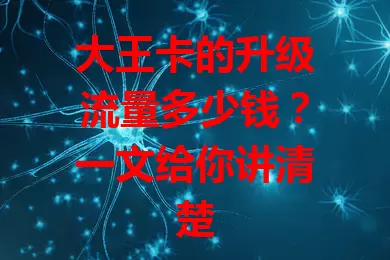 大王卡的升级流量多少钱？一文给你讲清楚