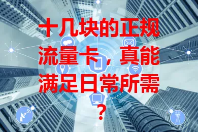 十几块的正规流量卡，真能满足日常所需？
