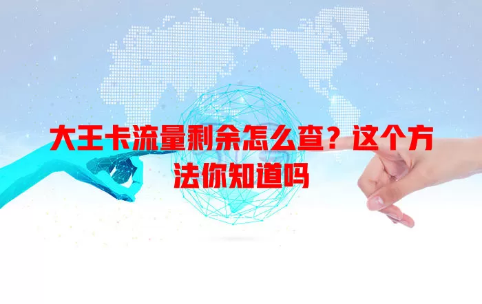 大王卡流量剩余怎么查？这个方法你知道吗