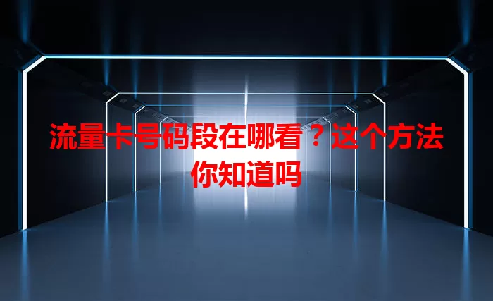 流量卡号码段在哪看？这个方法你知道吗