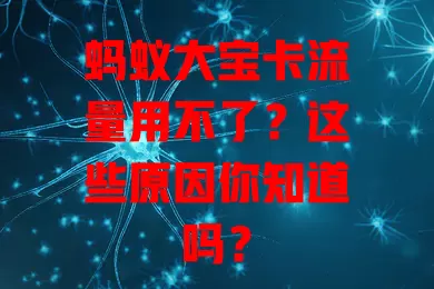 蚂蚁大宝卡流量用不了？这些原因你知道吗？