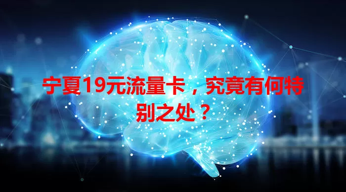 宁夏19元流量卡，究竟有何特别之处？