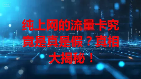 纯上网的流量卡究竟是真是假？真相大揭秘！