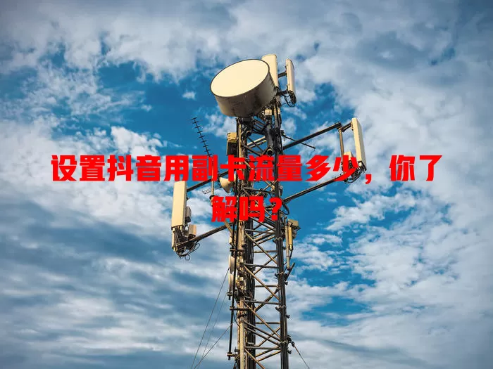 设置抖音用副卡流量多少，你了解吗？