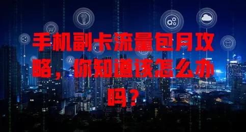 手机副卡流量包月攻略，你知道该怎么办吗？