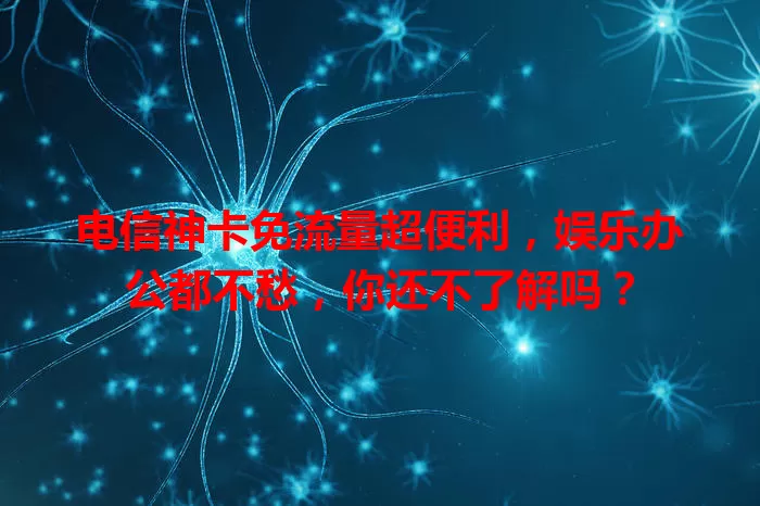 电信神卡免流量超便利，娱乐办公都不愁，你还不了解吗？