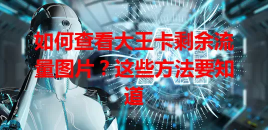 如何查看大王卡剩余流量图片？这些方法要知道