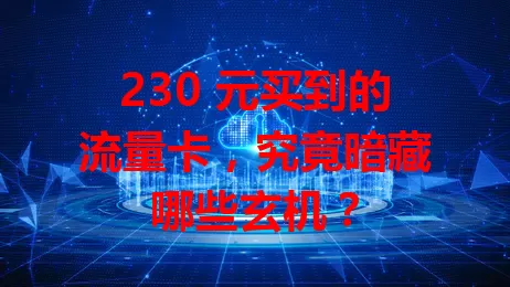 230 元买到的流量卡，究竟暗藏哪些玄机？