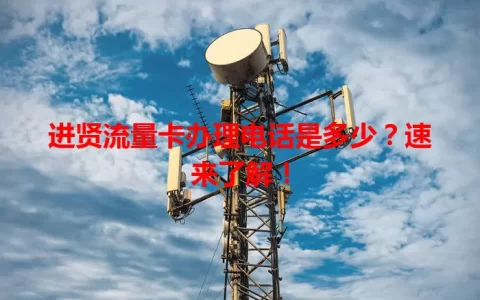 进贤流量卡办理电话是多少？速来了解！