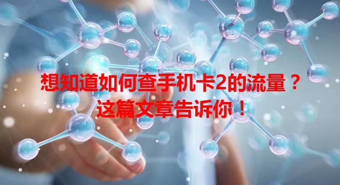 想知道如何查手机卡2的流量？这篇文章告诉你！