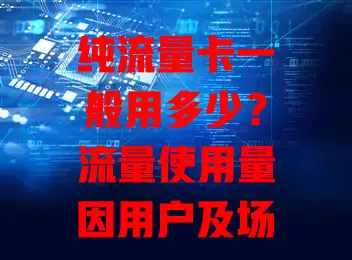 纯流量卡一般用多少？流量使用量因用户及场景而异全解析
