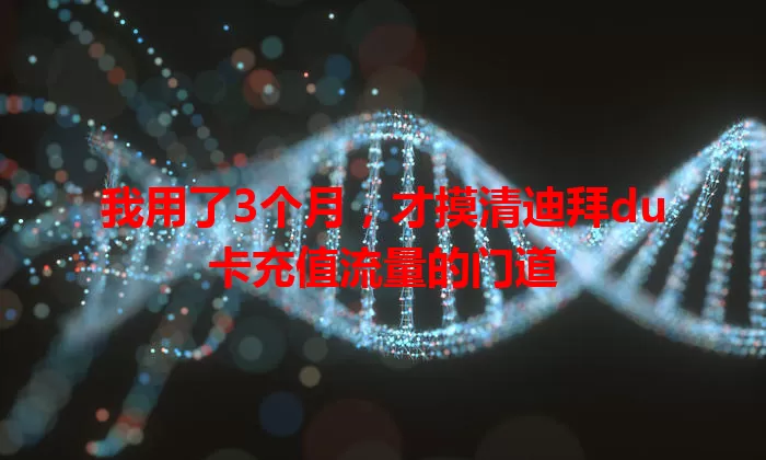 我用了3个月，才摸清迪拜du卡充值流量的门道