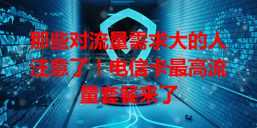 那些对流量需求大的人注意了！电信卡最高流量套餐来了